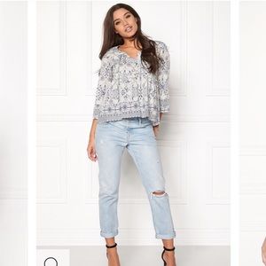 Odd Molly Blue Back Bone Print  Shirt S